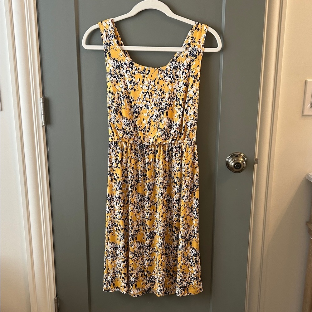 Kaileigh Yellow and Blue Floral Dress Stitch Fix Size Medium